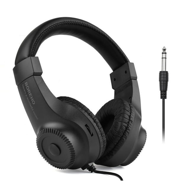 Skjult pustes op Kammer Wired Stereo Monitor Headphones Over-ear Headset with 50mm Driver 6.5mm  Plug for Recording Monitoring Music Appreciation Black (NOT for PC) -  Walmart.com