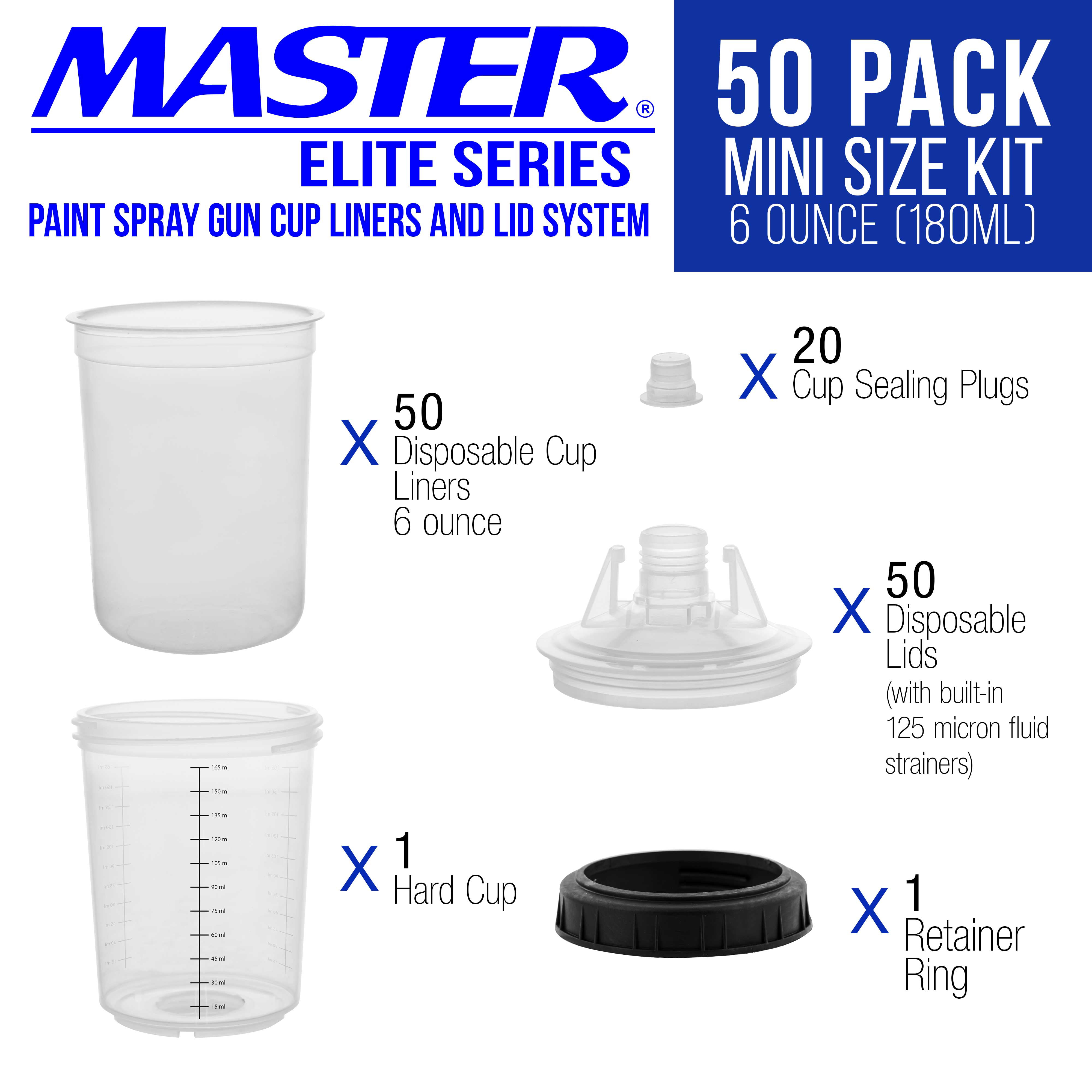 20 oz LiME LiNERS Disposable Paint Spray Gun Cup Liners and Lid