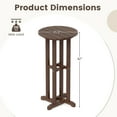 thumbnail image 3 of Gymax 21.5'' Round Bar Table Patio HDPE Bar Height Dining Table w/ Slatted Tabletop Brown, 3 of 8