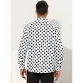 thumbnail image 3 of Unique Bargains Men's Polka Dots Dress Shirt Button Down Long Sleeve Casual Shirts 2XL White, 3 of 6