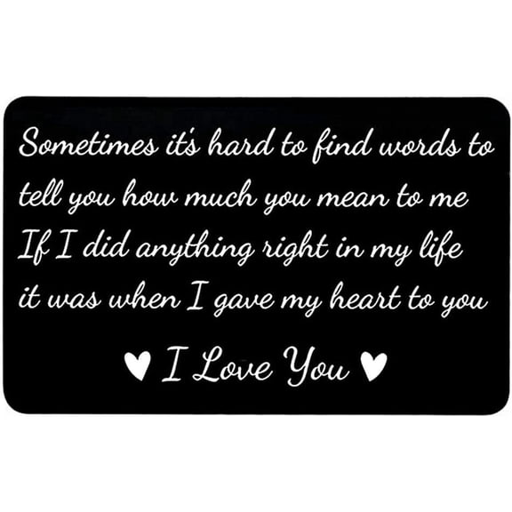 Daisyco Gifts Engraved Wallet Inserts Card I Love You Love Note, Anniversary Birthday Gifts for Men Women