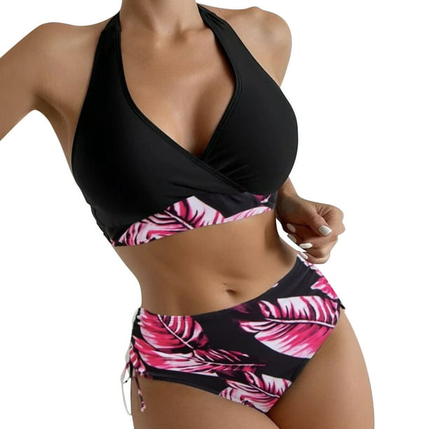 Bathing Suit Top Large Chest Push-Up Bathing Leaves Print Women Set Bathing  Suits Women Two Piece Shorts, Pink, X-Large : : Clothing, Shoes &  Accessories