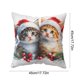 thumbnail image 3 of CaiYueKe Christmas Pillow Cover Holiday Decor Cute Cat Tree Design Linen Throw Pillowcase Seasonal Sofa Bed Couch Decorative Home Accent Festive Gift, 3 of 7