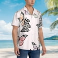 thumbnail image 3 of Sikiie Beautiful Butterfly Print Men's Hawaiian Shirt, Summer Beach Button Pocket Short Sleeve T-Shirt,XX-Large, 3 of 7