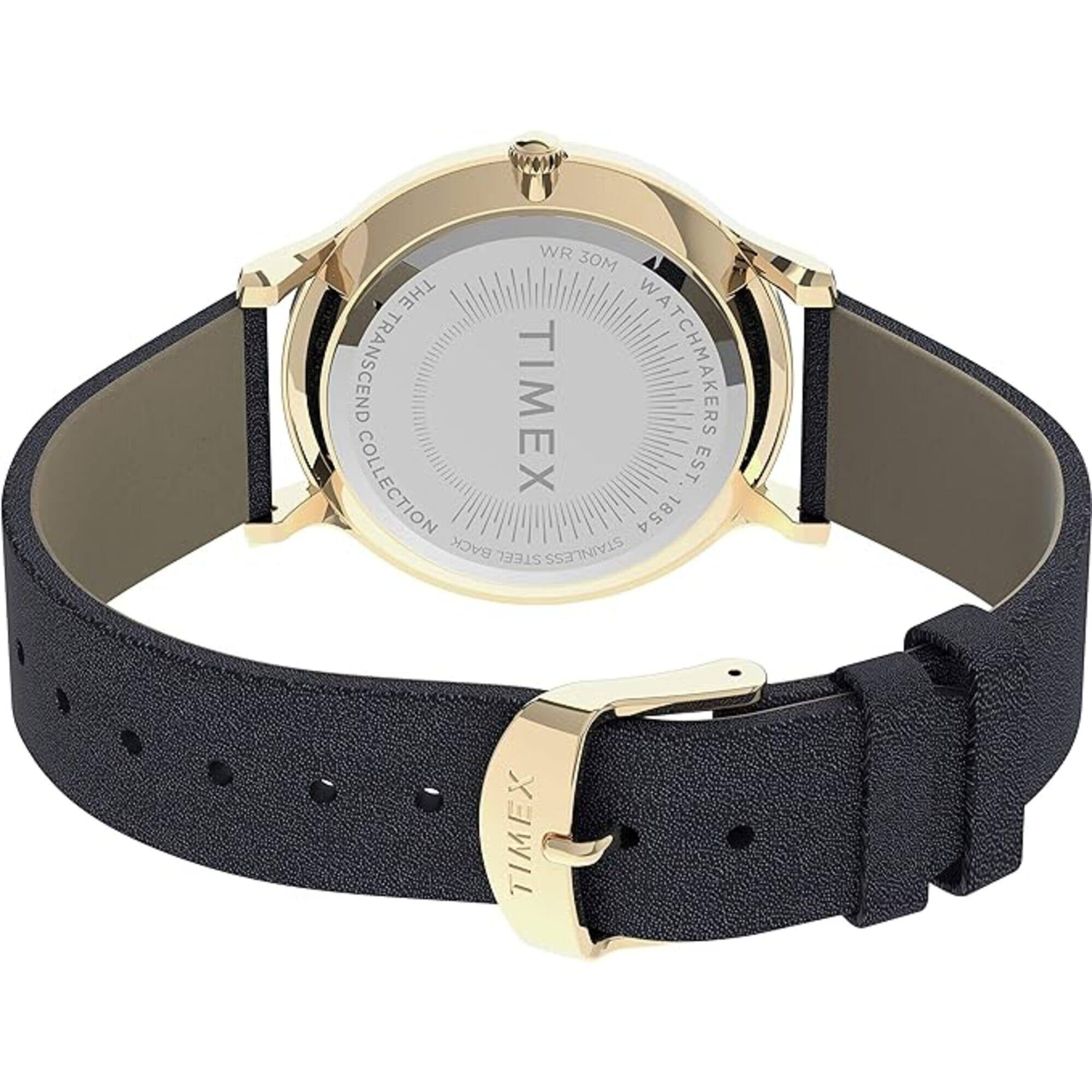 Timex TW2V049009J Women's White Dial Leather Strap Dress Watch