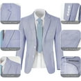 thumbnail image 2 of Lycody 2 piece Men Seersucker Suit Formal Slim Fit Suits for Summer Beach Wedding Grooms Blazer Pants Party Suit Sets, 2 of 6