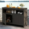 thumbnail image 2 of Dextrus Outdoor Storage Cabinet with Doors, Wooden Counter Sideboard Table with Shelves for Backyard, Poolside, Garden, Kitchen Island - Brown, 2 of 12