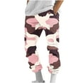 thumbnail image 5 of QATAINLAV Men's Cargo Pants Casual Drawstring Elastic Waist Sweatpants Fashion Camouflage Straight Tube Work Trousers with Pockets Pink XL, 5 of 8