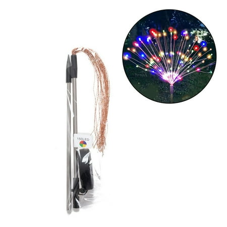 

2Pcs 150 LED Solar Firework Garden Starburst Stake String Lights Outdoor Path Lamps