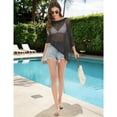 thumbnail image 6 of longantii Women Sheer Poncho Top Lightweight Knit Mesh Beach Cover Up, Summer Poncho Shirt Shawl for Vacation Festival Outfits Black XL, 6 of 7