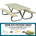 Pilot Rock Outdoor Patio Metal Steel Picnic Table Legs Kit, 6' or 8
