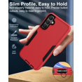 thumbnail image 5 of for Samsung Galaxy A15-5G Phone Case, and Screen Protector, Dust-Proof Port Cover, Full Body Non-Slip Rubber Covered, Wear-Resistant & Drop-Proof, Support Magnetic Car Mount, Black/Red, 5 of 16
