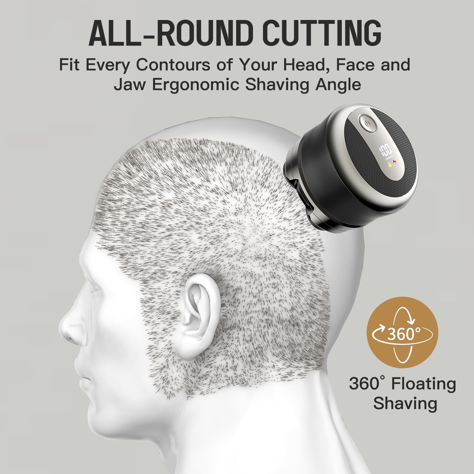 MPOW Upgraded 5D Magnetic Rotary Bald Head Shaver for Men – IPX7 Waterproof Electric Razor, Wet & Dry Use, LED Display, Cordless & Rechargeable with Type-C Charging