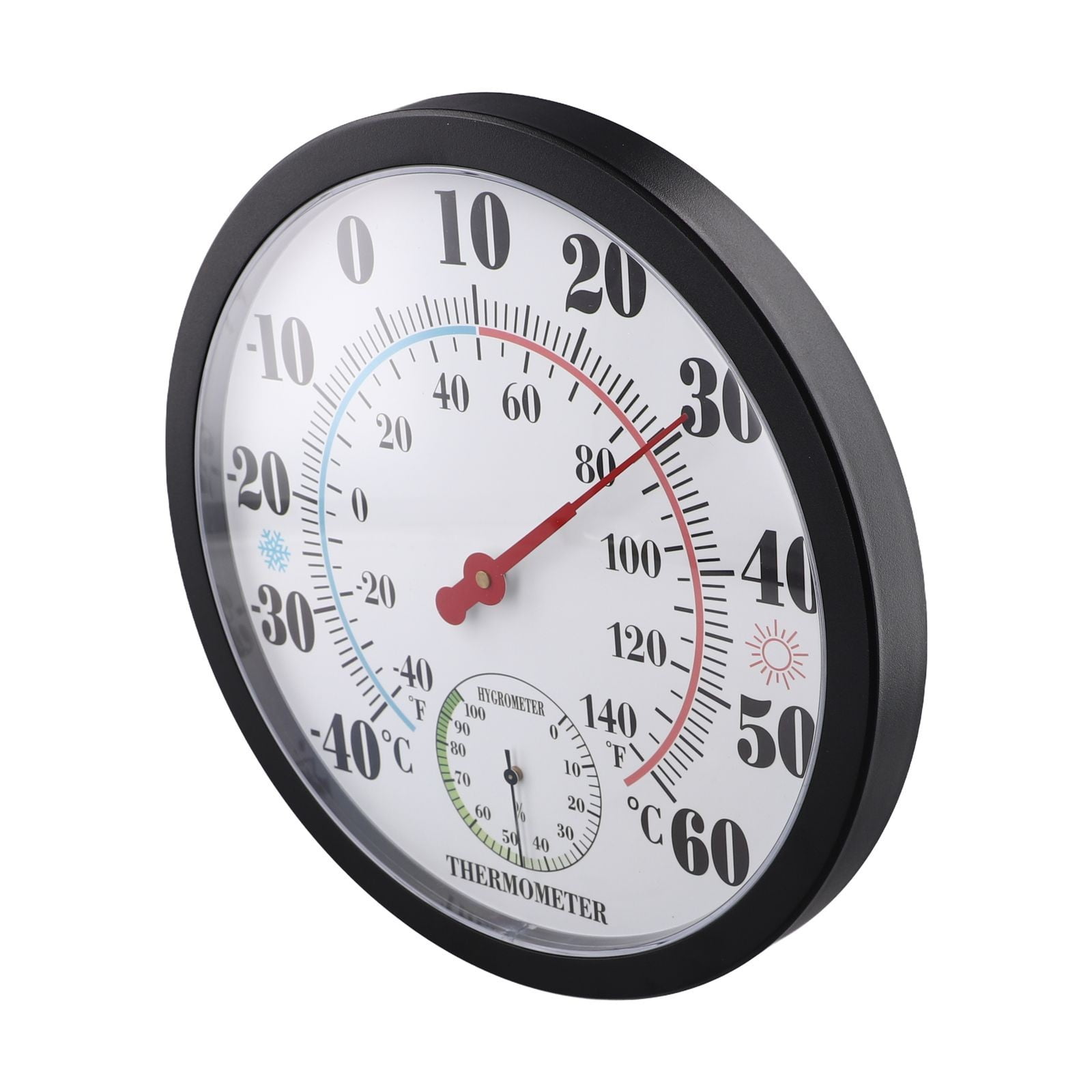 Wodtesl Garden Decoration Thermometer Outdoor Thermometer 25cm/9.8inch Outdoor Thermometer Plastic Thermohygrometer Wall Hanging White