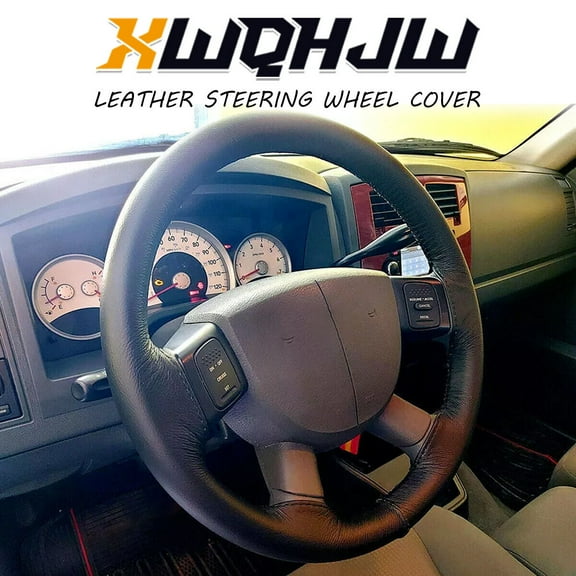 2014-2020 fits Jeep Grand Cherokee 1pcs Black Leather Steering Wheel Cover 15" 38CM DIY