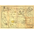thumbnail image 2 of Vintage Maps 14x11 Black Modern Framed Museum Art Print Titled - Indian Reservations West of the Mississippi 1923, 2 of 4