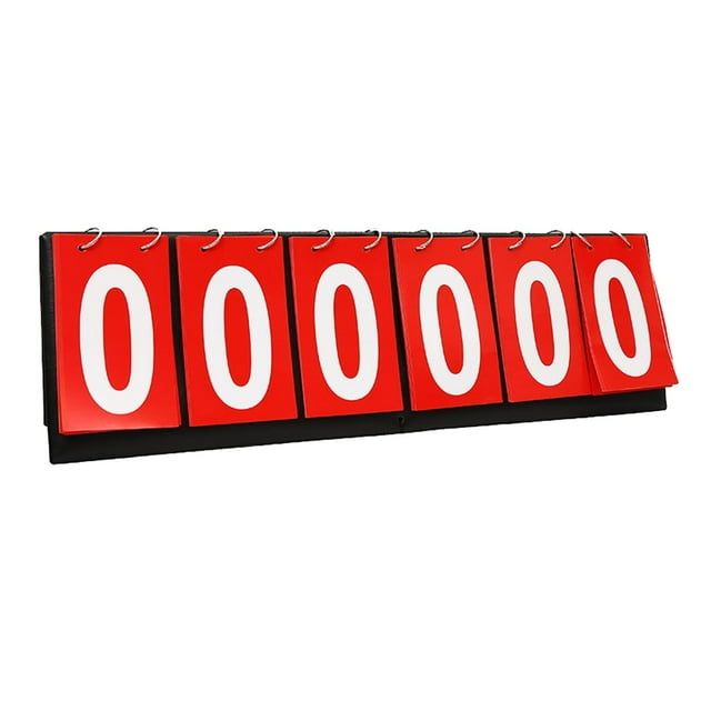 jinwen 6 Chiffres Tableau Score Portable pour Balle de Tennis Jeux d'Intérieur Rouge