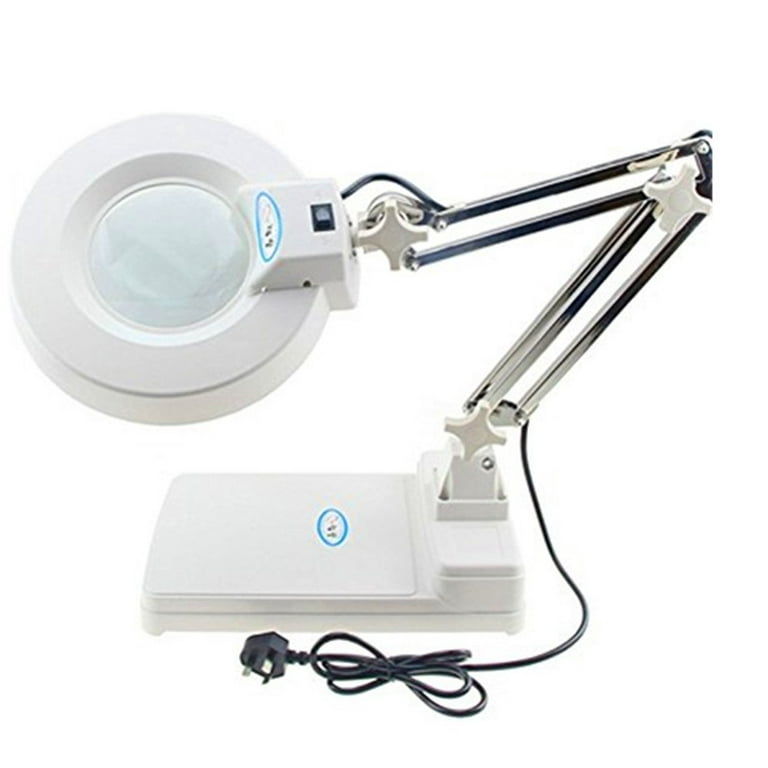 Magnifying Glass with Light 10X Lighted Magnifier with Weighted Base 4.8”  Lens for Clear Magnification Desktop Magnifying Glass for Painting