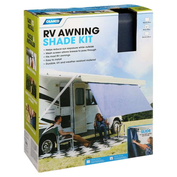 Camco 51456 RV Awning Shade Kit, 54" x 180" / Blue