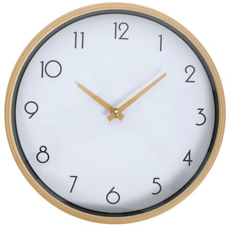 NICEXMAS Silent Non Ticking Wall Clock for Home Beige Plastic Glass Modern Simple Design