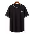 thumbnail image 2 of Hombre Playera Negra Estampado Deportivas Tenis Casual, 2 of 6