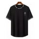 thumbnail image 2 of Hombre Playera Negra Estampado Deportivas Tenis Casual, 2 of 6