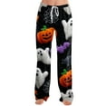 thumbnail image 6 of LHVUOA Halloween Womens Pajama Pants Drawstring Stretch Cute Ghost Print Pjs Casual Elastic Waist Pajama Pants, 6 of 6