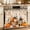 Yellow, variant on Oven Skirt Curtain for Kitchen 20x27 Inch, Orange White Pumpkin Oven Curtain with 8 Ribbon Ties & Ruffle Trim, Stove Skirt Curtain Dishwasher for Cabinets Fall Thanksgiving Maple Leaf Retro Black