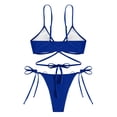 thumbnail image 5 of Womens Swimsuits Three-Point Spaghetti Strap Adjustable Separates Bikini Set Blue Bathing Suit for Women M, 5 of 5