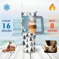 thumbnail image 4 of Christmas Black and White Tree 40 Oz Tumbler with Handle Lid and Straw Stainless Steel Double Walled Vacuum Insulated Cup Merry Christmas Gifts Tumbler for Women Men Friends Outdoor Indoor, 4 of 6
