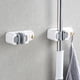 thumbnail image 1 of Montaje de pared con clip de fregona, almacenamiento que ahorra espacio, soporte de carga fuerte, colgado estable, plástico, fácil instalación en baño de cocina, blanco, gris, 2pc, 11,9x4,7x3,8cm, 1 of 6