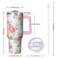 thumbnail image 2 of OBREWU Pioneer Flower Tumbler with Handle and Lid,Pioneer Flower 40oz Double Wall Vacuum Insulated Tumbler,Cups Gift for Women and Men, 2 of 7