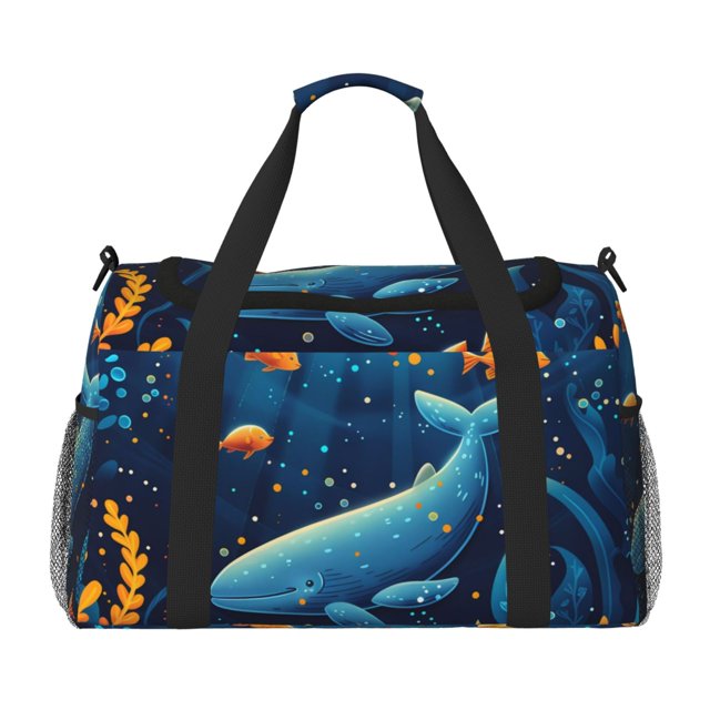 Balery Whimsical Underwater Fantasy Bolsa de Gimnasio para Mujeres, Bolsa de Viaje con Bolsillo Húmedo, Bolsa de Fin de Semana para Mujeres, Bolsa de Viaje Resistente al Agua