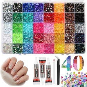 Resin Jelly Rhinestones Multicolor 3mm Flatback Gems 3Pcs 10ml B7000 Jewelry Glue Resin Jelly Rhinestones for Bedazzling