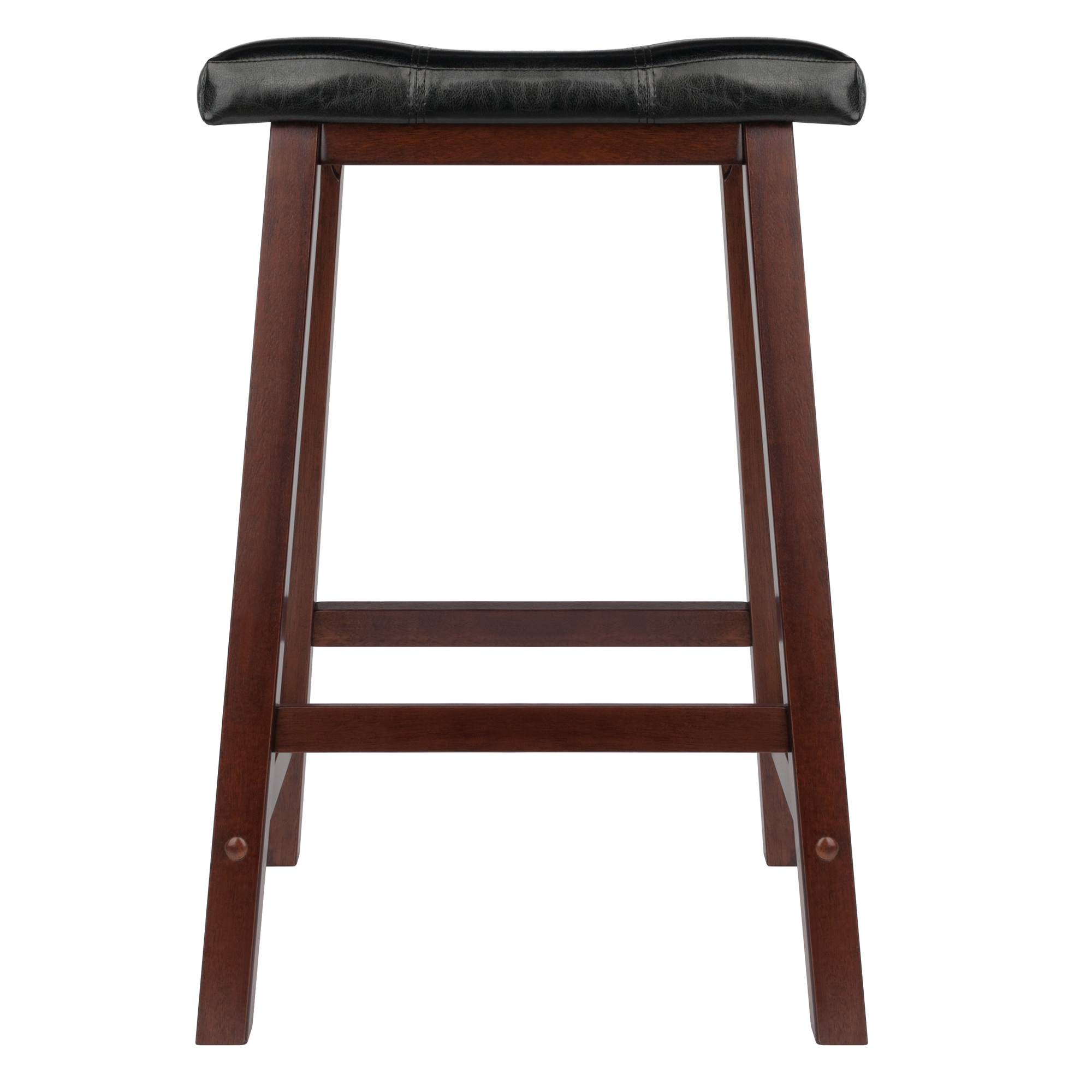 Winsome Wood Mona Cushion Saddle Seat Counter Stool, Black & Walnut - image 2 of 7