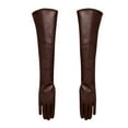 thumbnail image 3 of Womens Long PU Leather Gloves 50cm Fashion Arm Cover Flat Design, 3 of 5