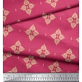 thumbnail image 3 of Soimoi Japan Crepe Satin Fabric Floral Block Print Fabric by The Yard 42 Inch Wide, 3 of 3