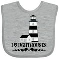 thumbnail image 3 of Inktastic I Love Lighthouses Girls Baby Bib, 3 of 4
