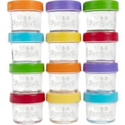 WeeSprout Glass Baby Food Storage Jars with Plastic Lids (4 oz, 12 Pack Set)
