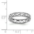 thumbnail image 5 of 925 Sterling Silver Stackable Expressions Carved Ring Size: 9; for Adults and Teens; for Women and Men, 5 of 5
