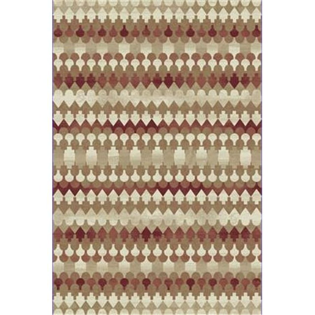 Dynamic Rugs ME24985016339 Tapis Rectangulaire Melody, Rouge & Be - 2 Pi. x 3 Pi. 7 Po.