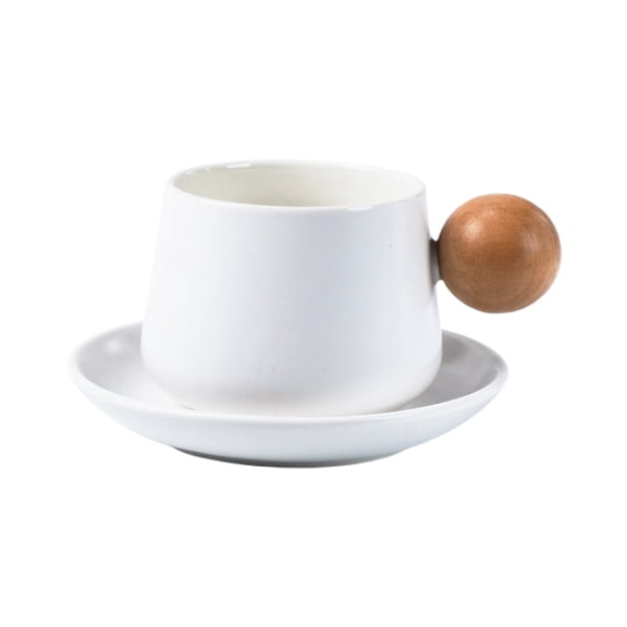 Leodye 1PCS Upscale Designer Ceramic Coffee Cup & Saucer Set Exquisite High-value Home Dining Gift Mug Set -5.98x3.14in