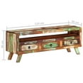 thumbnail image 4 of vidaXL Meuble TV Multicolore 110x30x40 cm Bois Récupéré Massif, 4 of 5