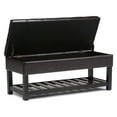 thumbnail image 6 of Saxon 43 inch Wide Transitional Rectangle Storage Ottoman Bench in Midnight Black Vegan Leather, 6 of 8