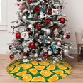 thumbnail image 5 of Yiaed Orange Lemon Print Christmas Tree Skirt , Tree SkirtsTree Mat for Christmas Winter Holiday Indoor Decorations-30", 5 of 7