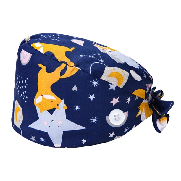 Paquete De 4 Gorros De Trabajo Para Enfermera, Servicio Prolongado, Color Puro, Botón Pulido Opaco, Gorros De Trabajo Multifuncionales Unisex, Uniformes De Trabajo Kearding AP008643-13