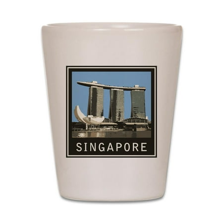 CafePress - Singapore Marina Bay Sands - White Shot Glass, Unique and Funny Shot Glass