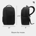 thumbnail image 4 of Sharper Image Signature Laptop Backpack, 35L Water Resistant Computer Bag for Work Business Travel, College School Back Pack Fits 16” Laptops, Black, 4 of 12