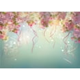 thumbnail image 1 of BSDHOME Polyester Blue Background 5x7ft Newborn Baby Portrait Photography Backdrop Spring Pink Flowers Birthday Backdrops For Party Decoration Props, 1 of 2