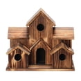 thumbnail image 2 of Bird House Birdhouses for Outdoors Bird House Kit Wren House Bluebird Nesting Box 8" Brown Wooden Birdhouse Creative Outdoor Parrot Villa Bird Feeder Decor, 2 of 6